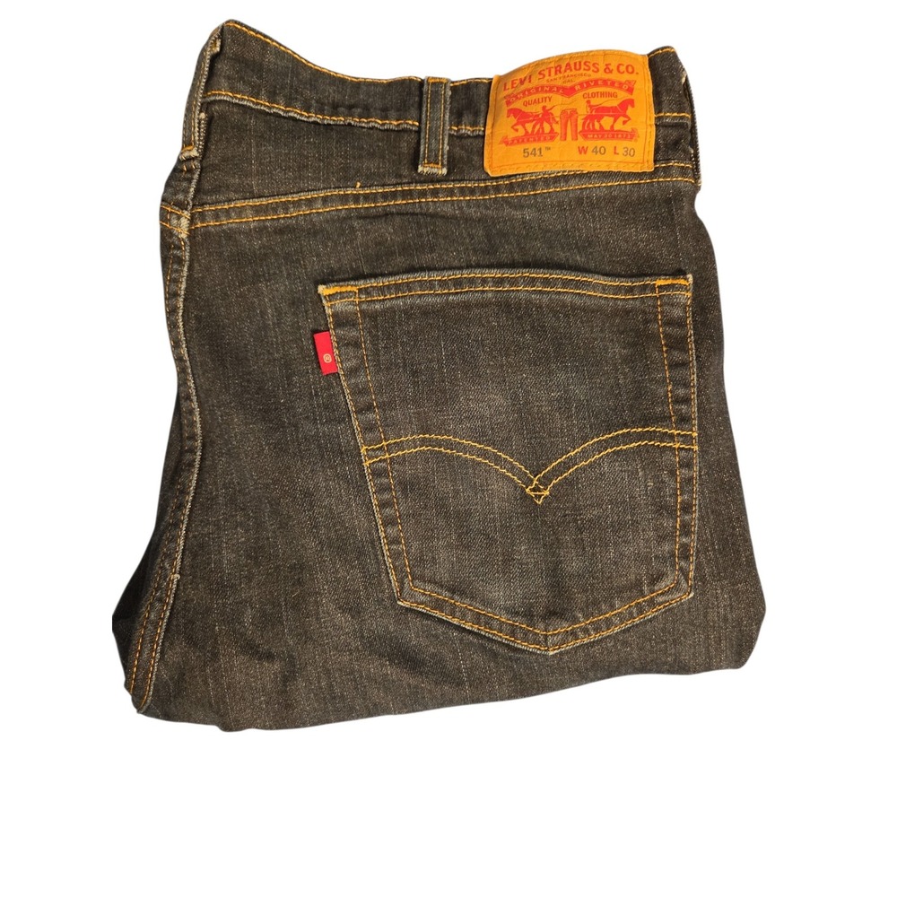 Levis 541 Athletic Taper Mens Jeans Dark Wash Denim W40 L30 Indigo 5 Pocket